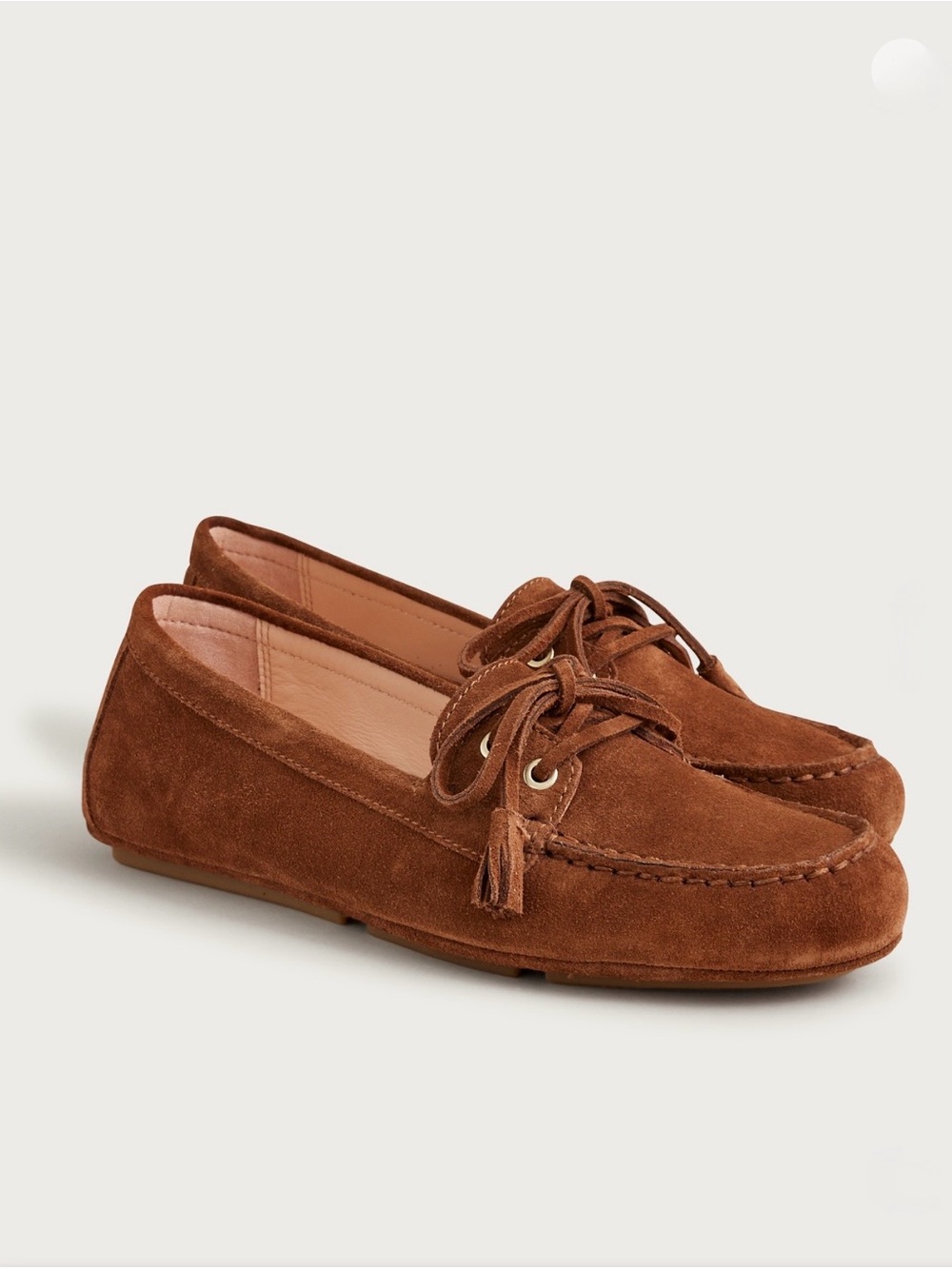 NEW J.Crew Suede Driving Loafers English Saddle Brown Size 7